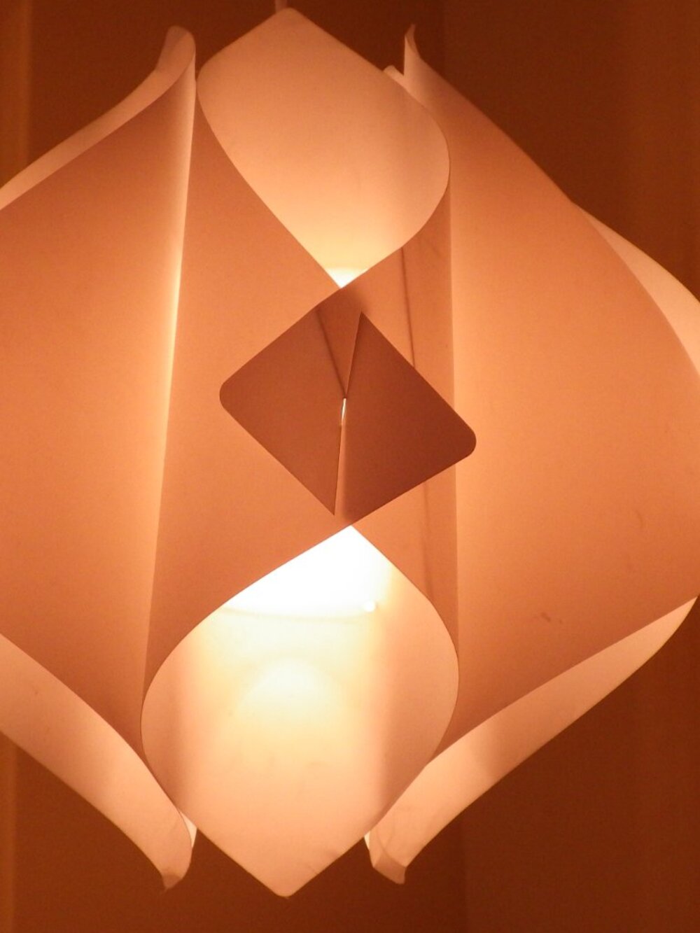Vintage Scandinavian Geometric Plastic Pendant Lamp
